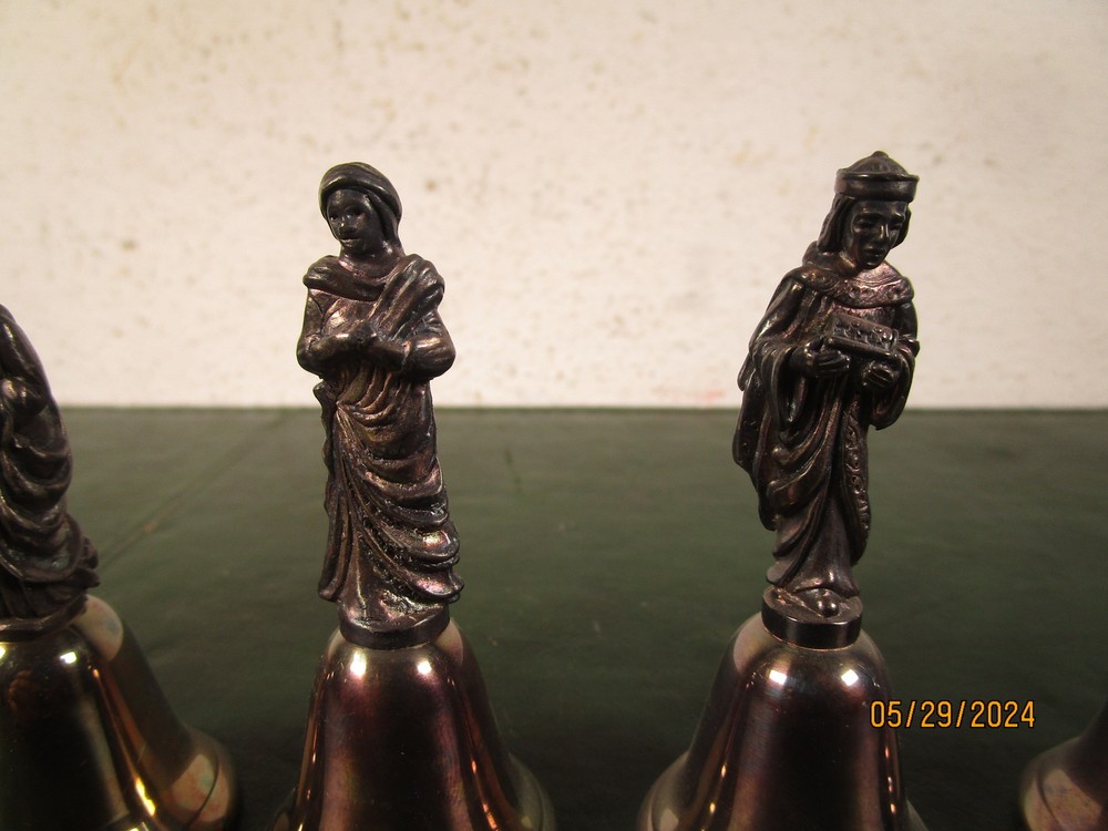 10 Silverplated Religious Bells 3"
