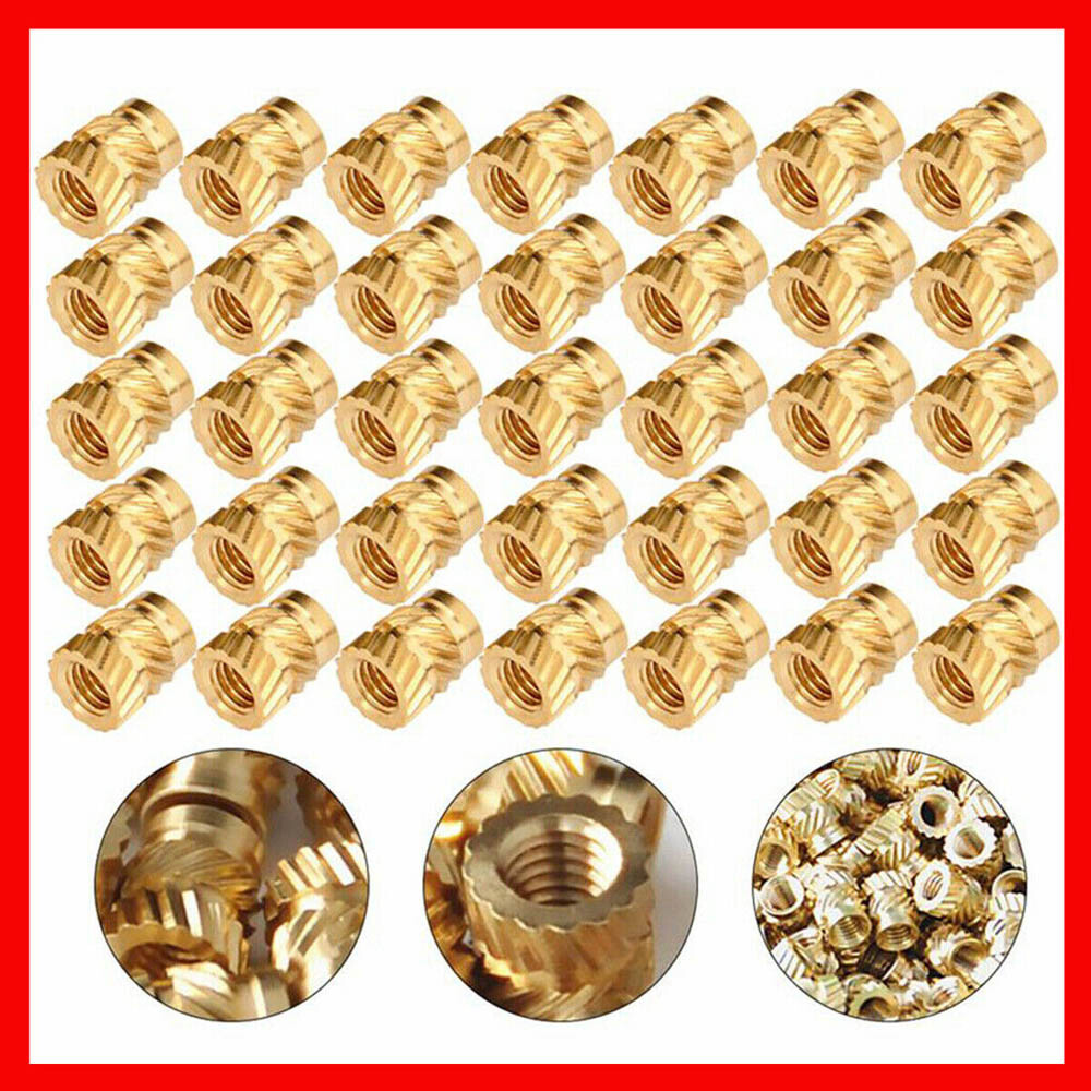 200-1000Pc M3 Thread Knurled Brass Threaded Heat Resistant Insert Embedment Nuts