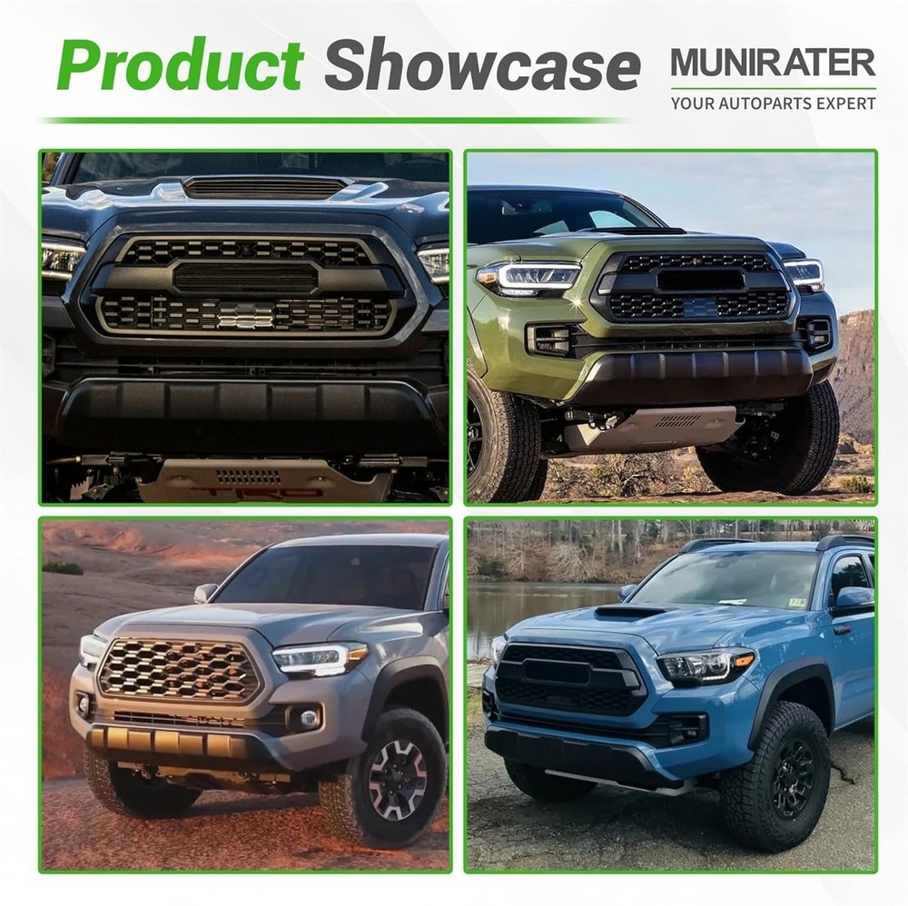 munirater Front Bumper Valance Lower Skid Plate Panel Black Replacement for 2016