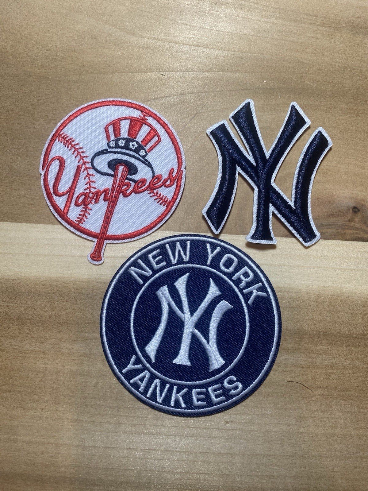 Set Of 3 New York Yankees Embroidered Iron On Patches 2.5”-3”