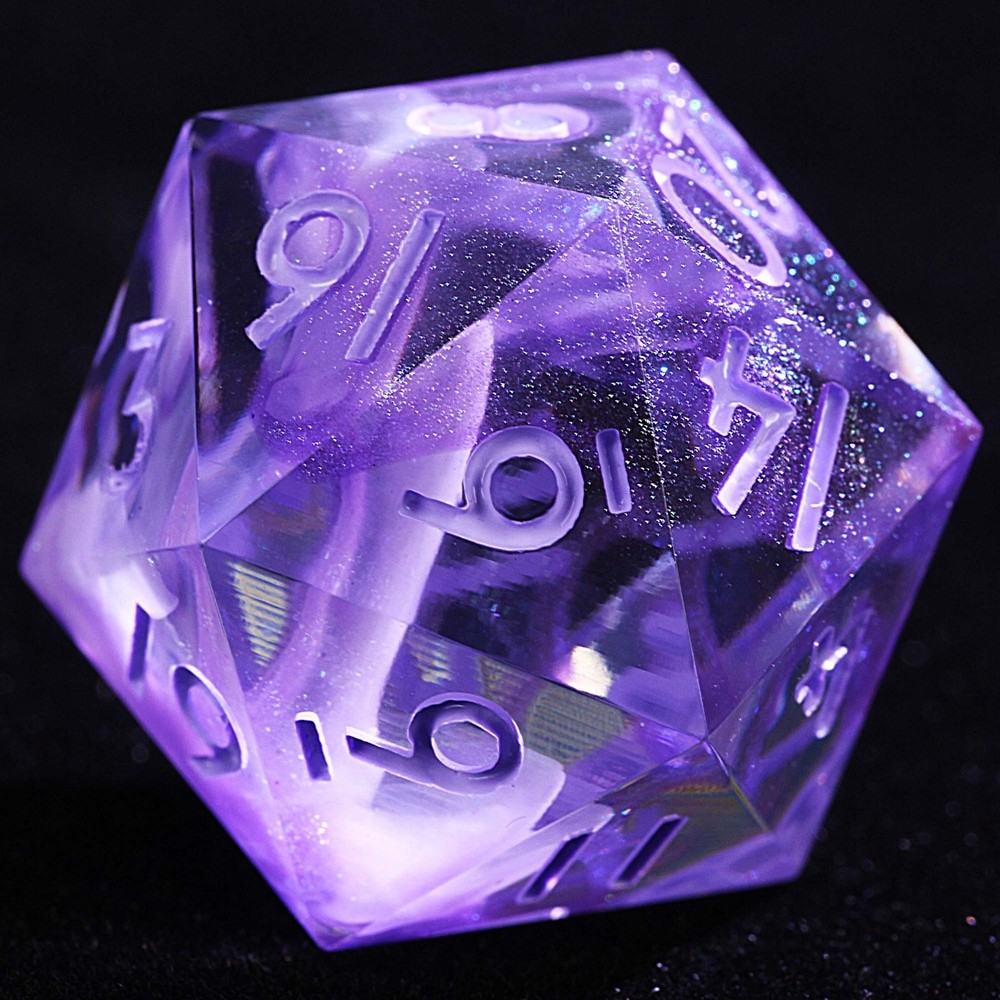9 Polyhedral Resin Dice D&D Set Violet Mirage Cloud for Dungeons Dragons RPG