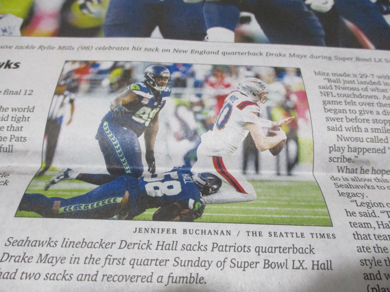 Seattle Seahawks Super Bowl Champs Full Newspaper, New