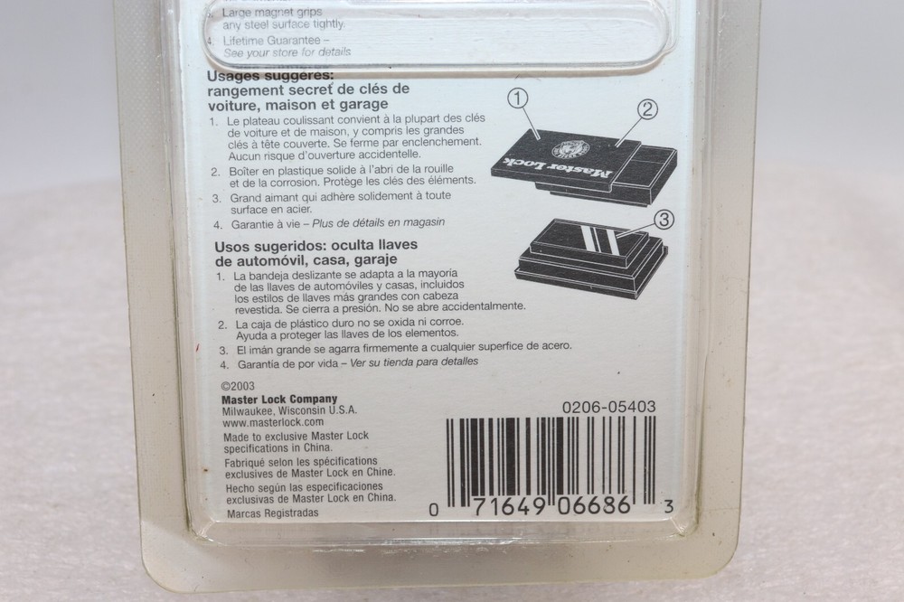 Master Lock Magnetic KEY CASE Tough Under Fire #206D NOS!
