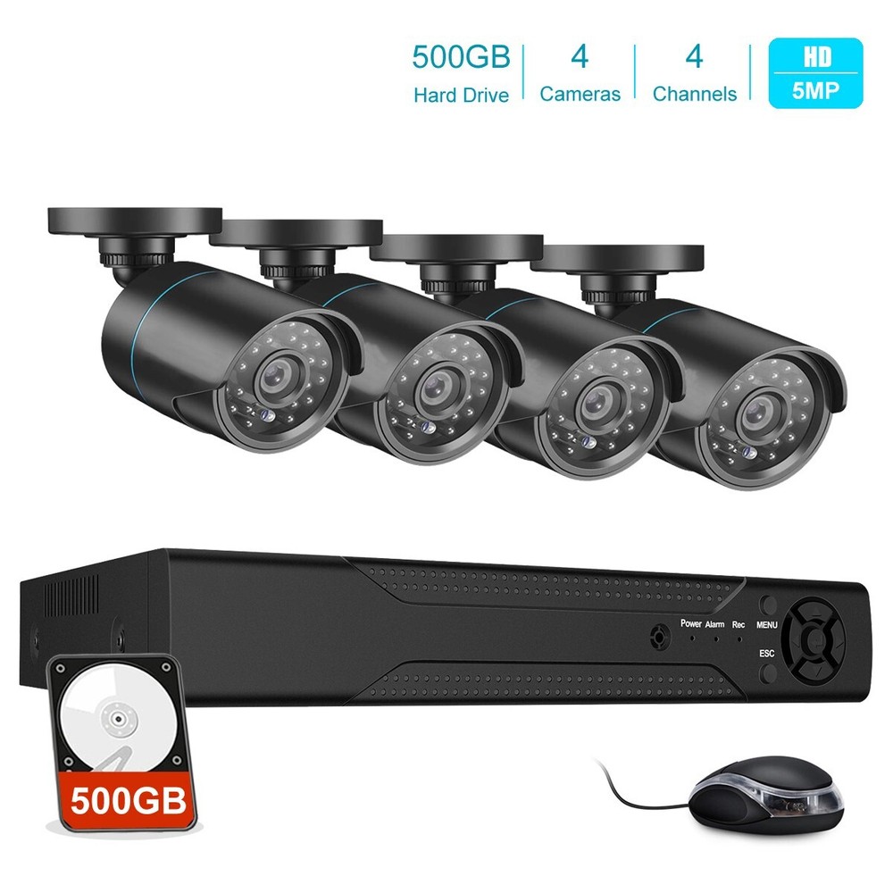 5MP 4CH 8CH DVR CCTV Security Camera System Motion Detection IR Night Vision