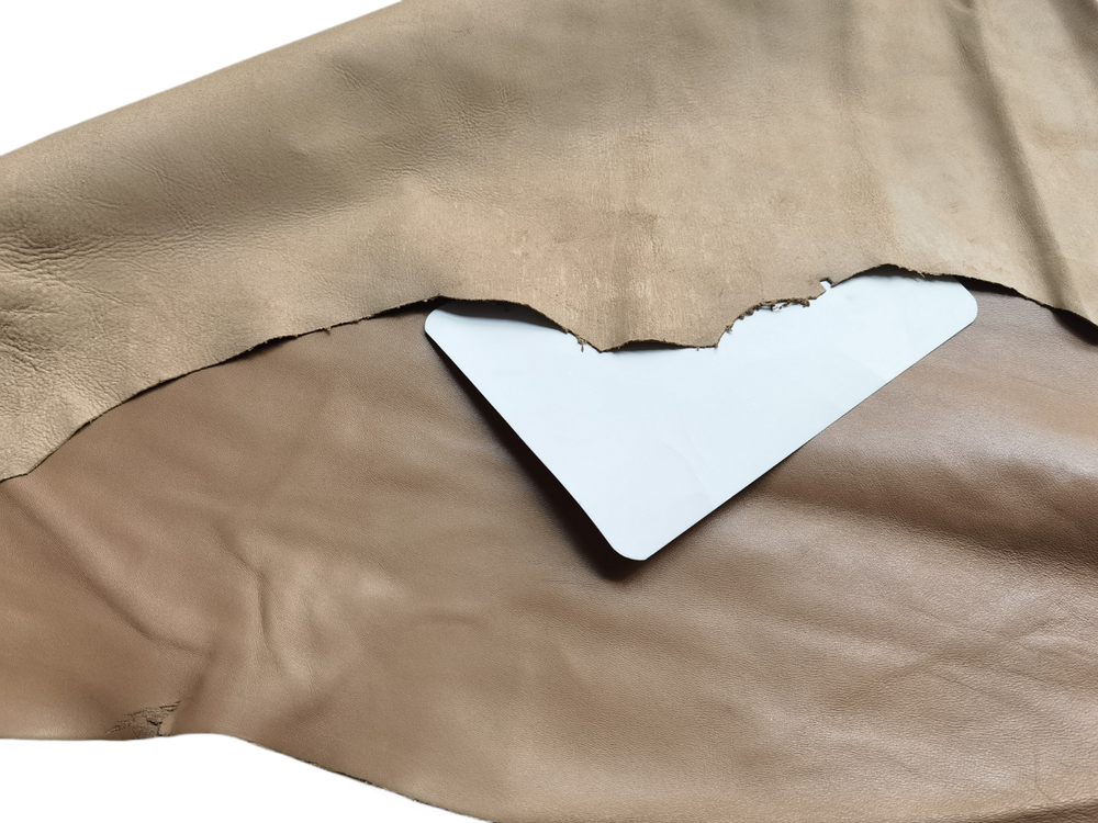 GENUINE soft khaki goatskin leather whole hide