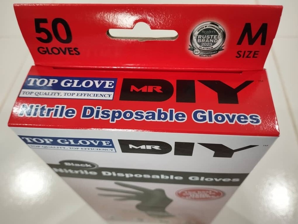 Disposable Nitrile Gloves - Black 50 pcs