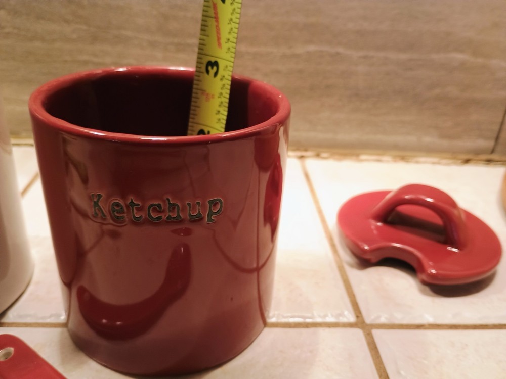 Ceramic Condiment Jars With Spoons