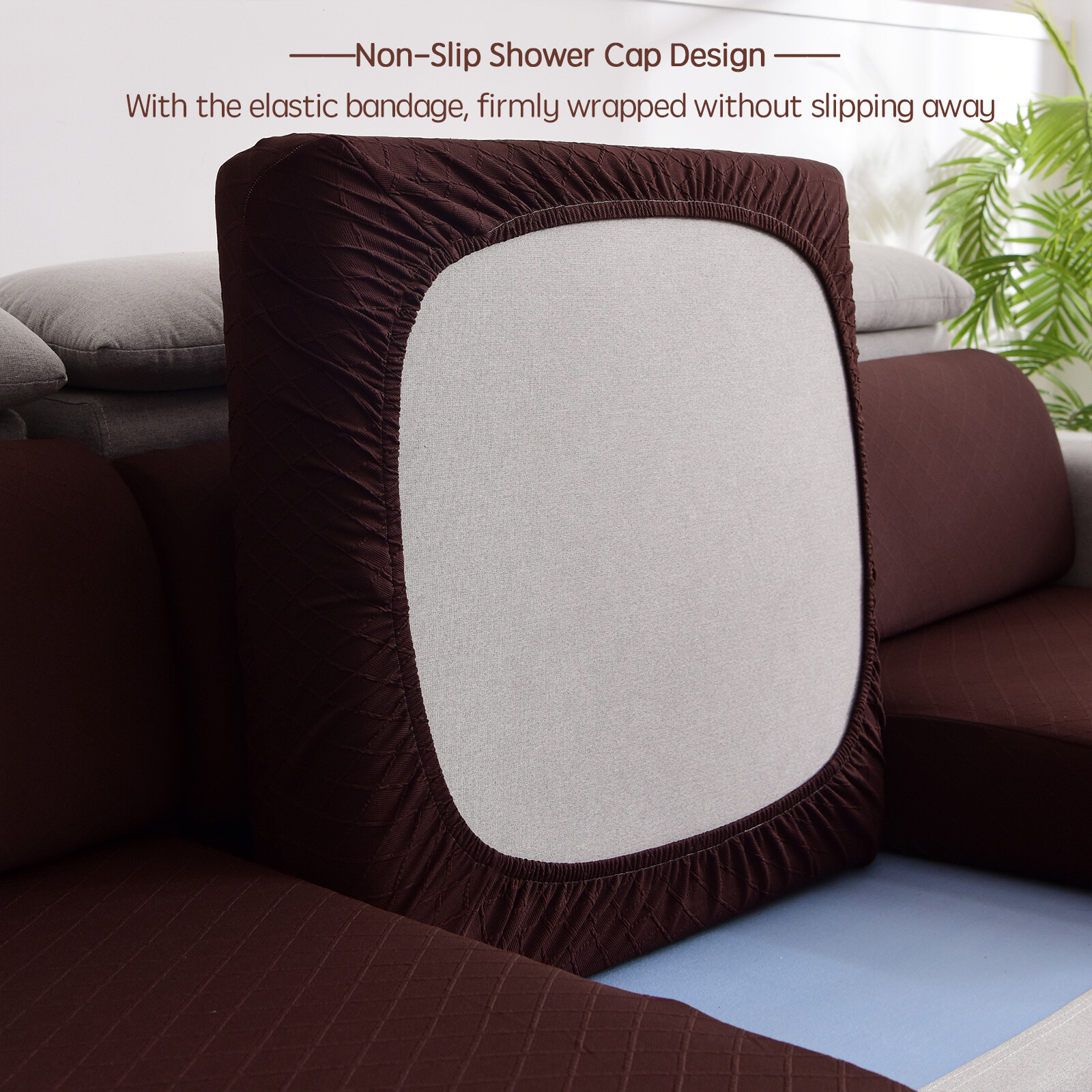 Jacquard Stretch Individual Sofa Cushion Covers Couch Seat Slipcover Removable