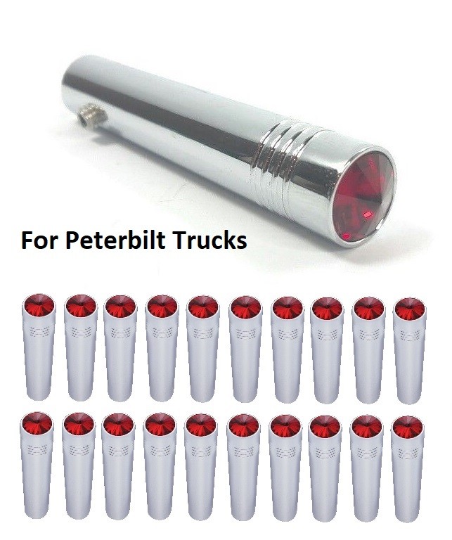 (Set/20) for Peterbilt Red Toggle Switch Extension 2-1/4" Long, Chrome Metal