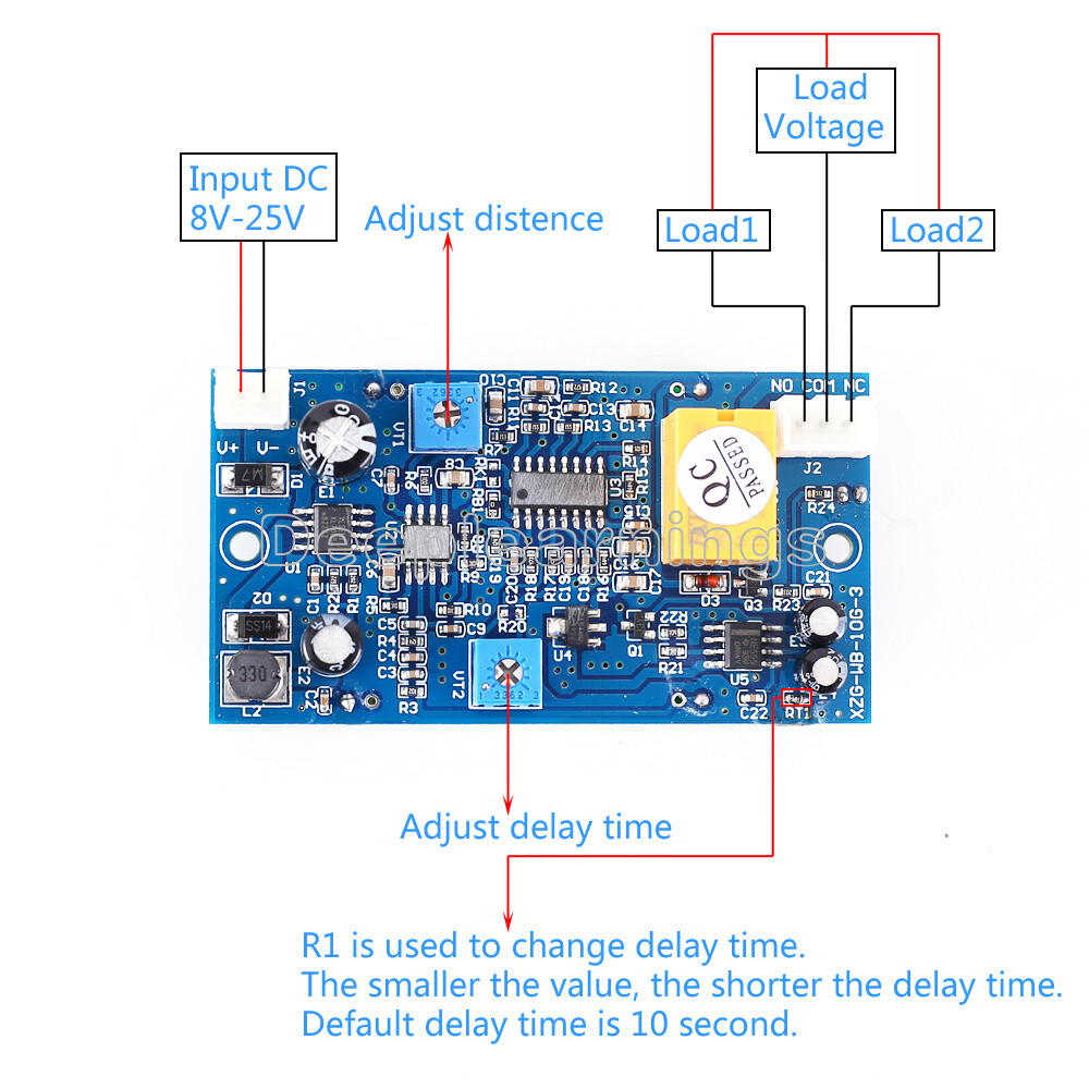 10GHz Microwave Radar Sensor Delay Time Sensing Distance Switch Controller