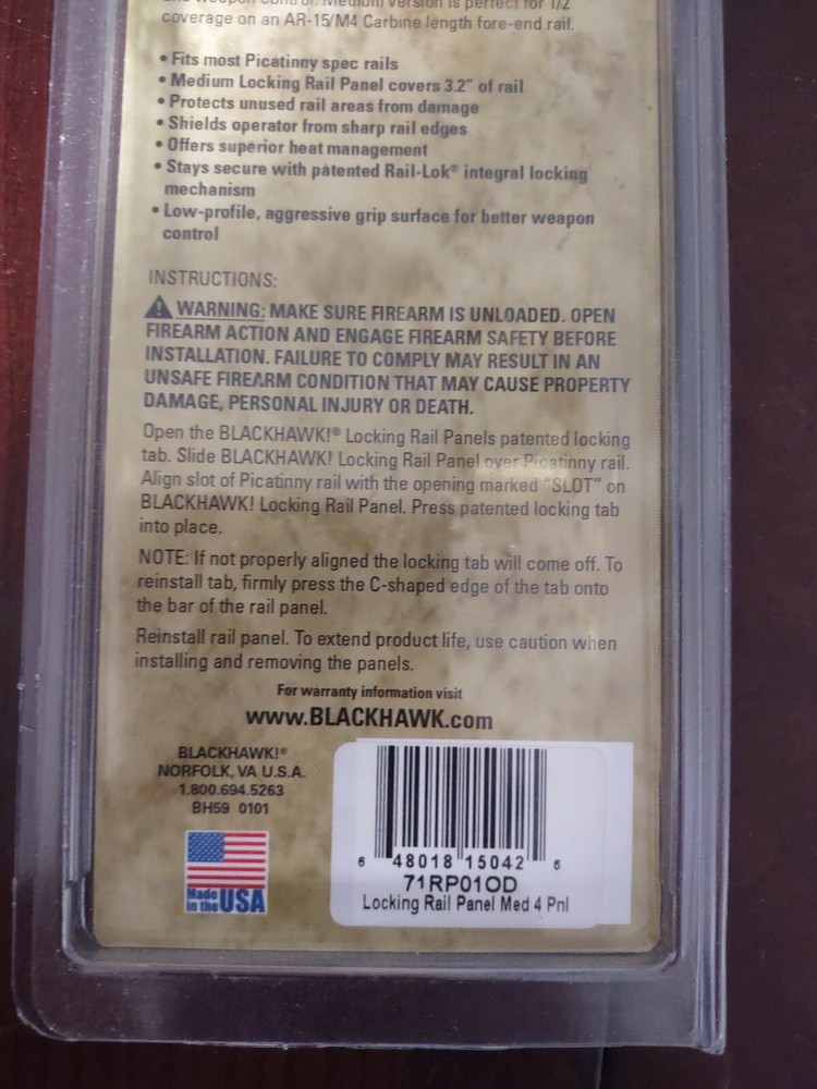 Blackhawk Medium Locking Rail Panel