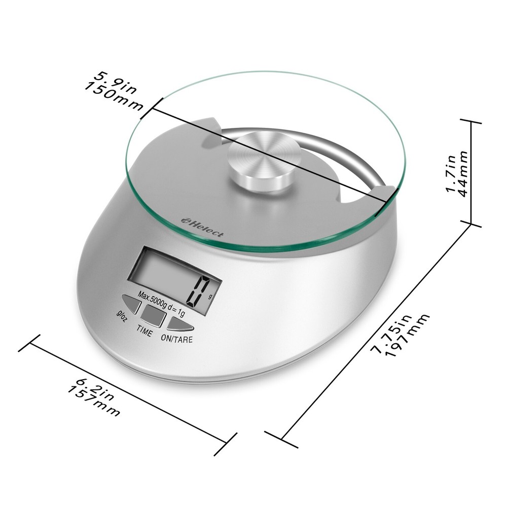 Kitchen Scale, Helect 11lb/5kg Multifunction Food Scale with Tare Function
