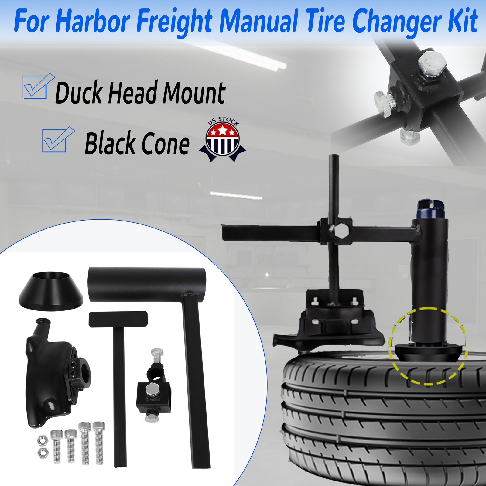 Upgrade For Harbor Freight Manual Tire Changer Kit  Attachment Duck Head & Cone