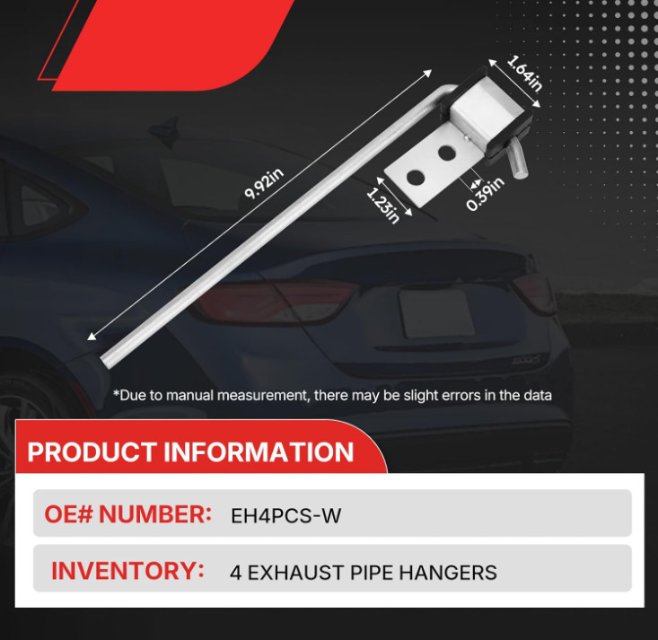 4 Pack Universal Stainless Steel Exhaust Hanger Rod Weld On Heavy Duty Exhaust