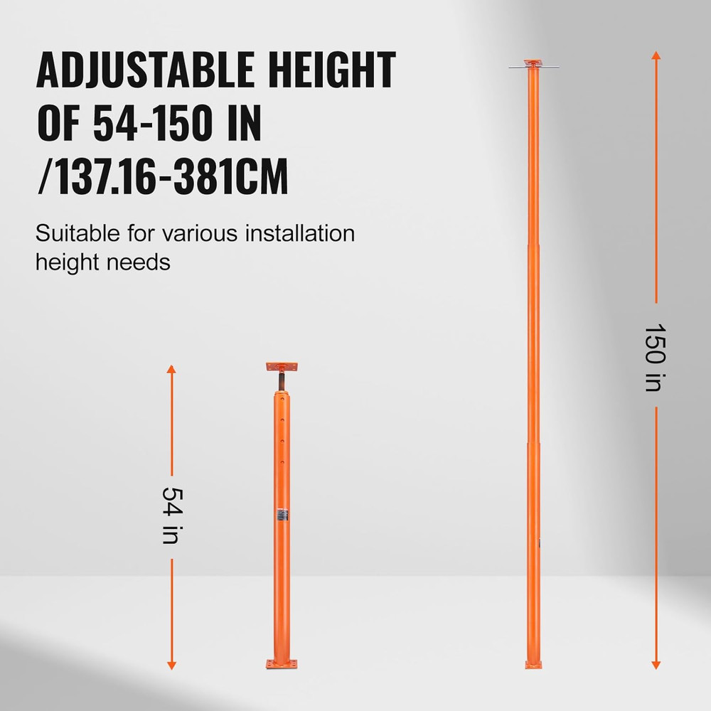 House Floor Jack, 54"-150" Height Range, 11200 Lbs Max Load Capacity, Adjustable
