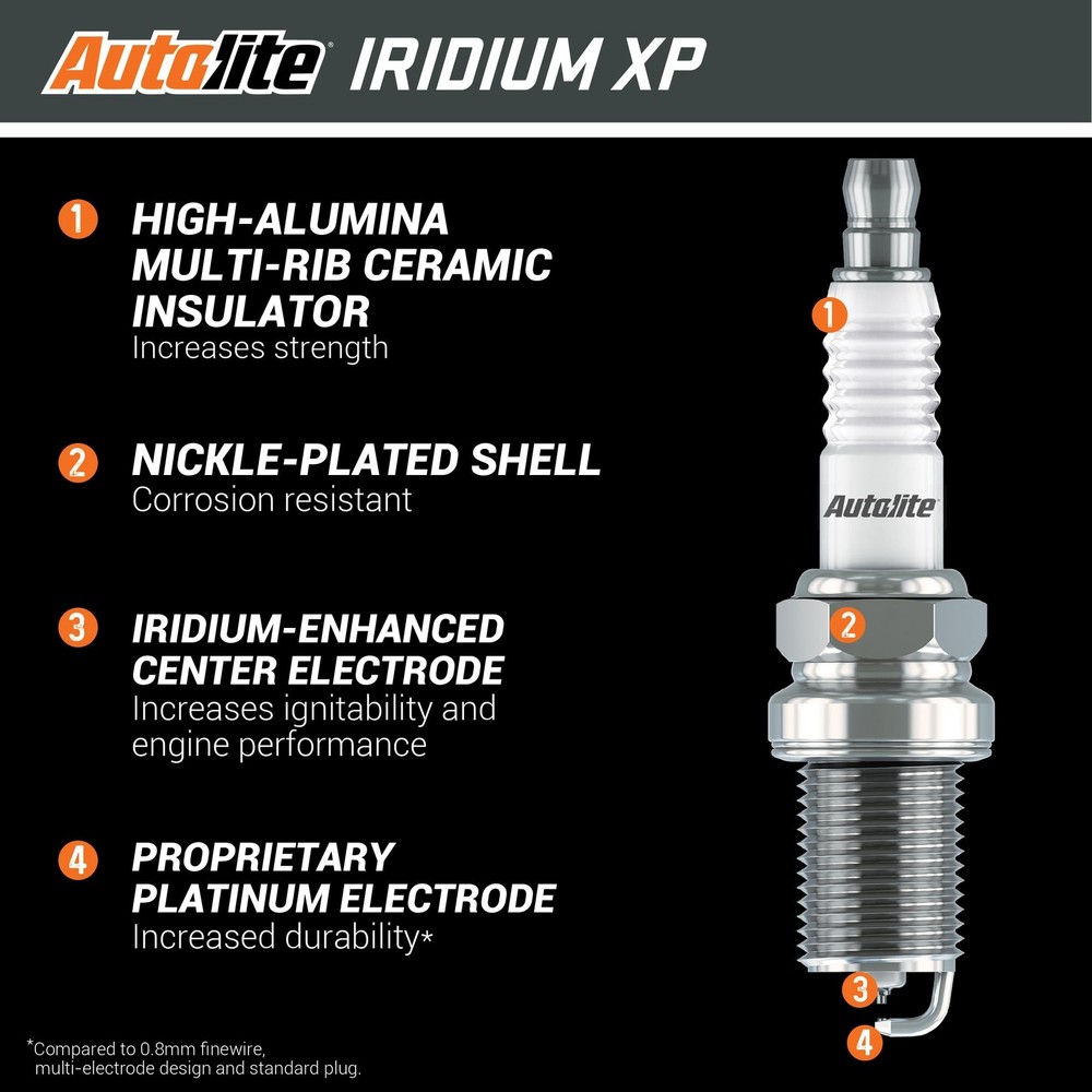 Autolite Iridium XP Automotive Replacement Spark Plugs, XP985 (4 Pack) 4-Pack