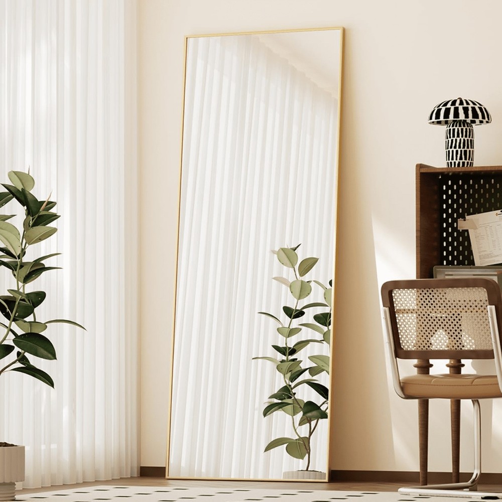 56"x21.2" Full Length Floor Mirror Rectangular Freestanding Leaning Wall-Mounted