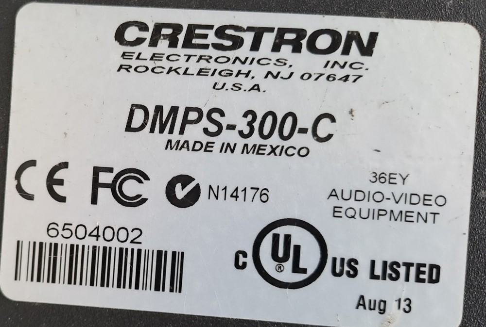 Crestron DMPS-300-C Digital Media Presentation System HDMI