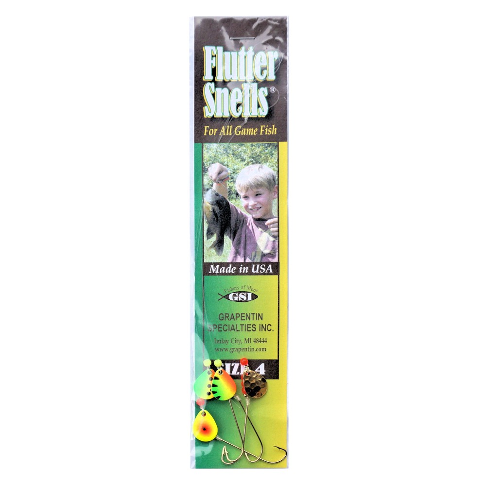 Catchmore Custom Assorted Flutter Snells Size 4 Hook, THREE Packs #FS-1-4
