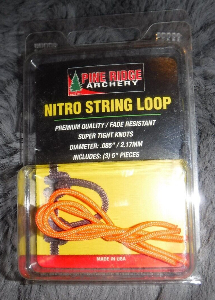 NITRO STRING LOOP BY PINE RIDGE ARCHERY 3.. 5 INCH PIECES ORANGE