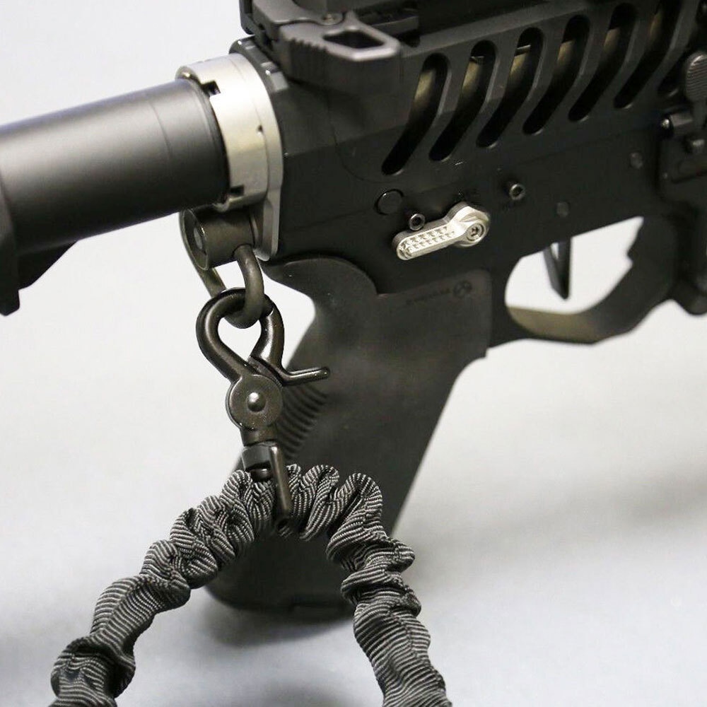 Tactical Single Point Adjustable Bungee Rifle Gun Sling System Strap Hook Strap