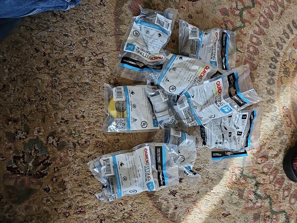 QuickFitting New 3/4 inch Conduit Coupling Push 9 Pack + Removal Tool Gray