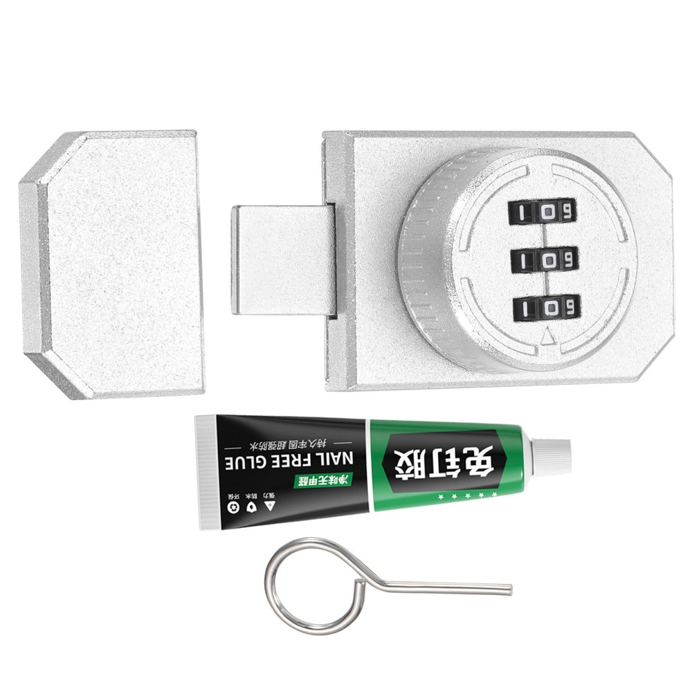 Adhesive Combination Cabinet Latch Keyless Password Lock with Glue Silver