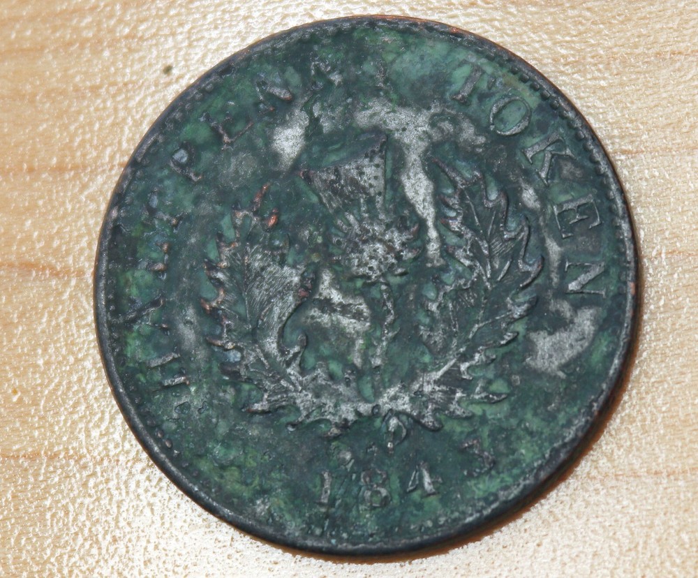 1843 Canada Nova Scotia Half Penny Token