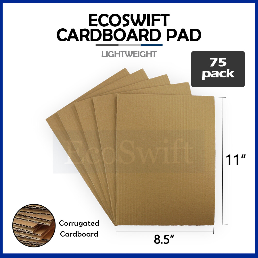 75 8.5 x 11 EcoSwift Corrugated Cardboard Pads Inserts Sheet 32 ECT 1/8" Thick