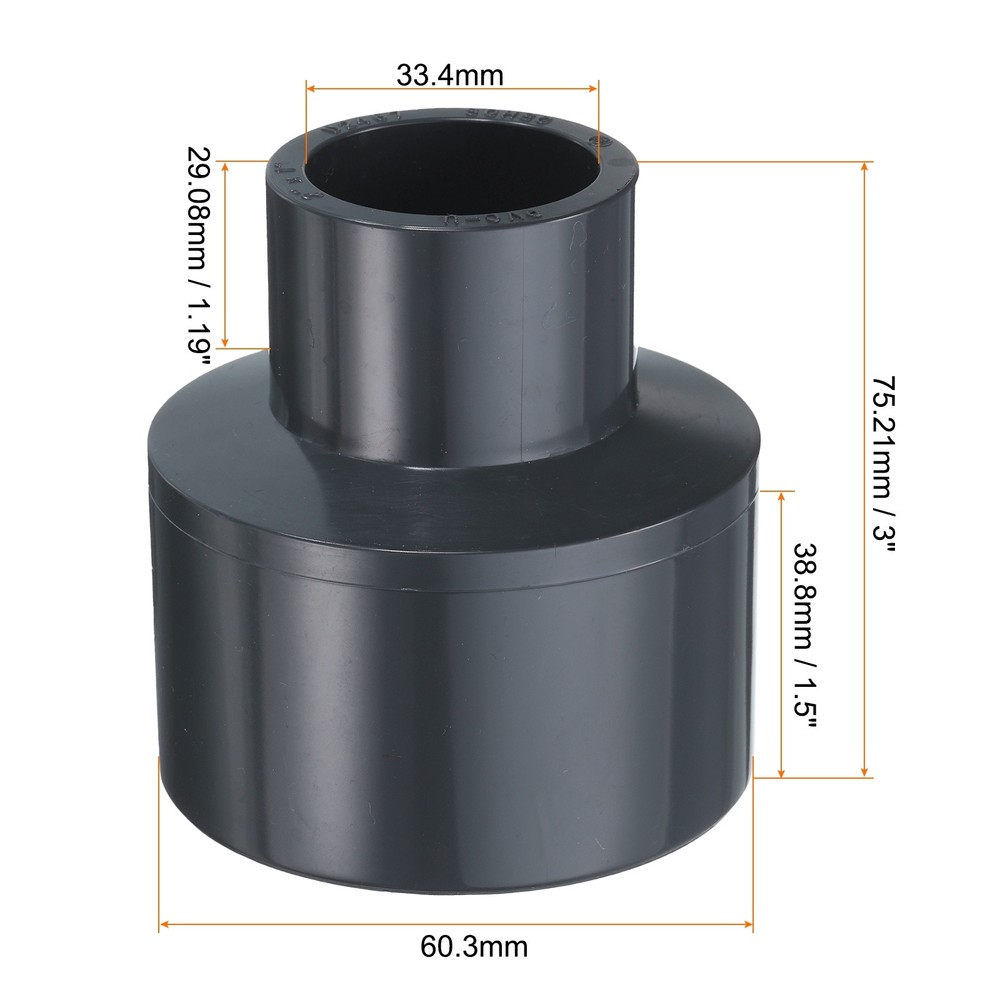 PVC Reducing Coupling 2 x 1" Increaser/Reducer Coupling Pipe Fittings
