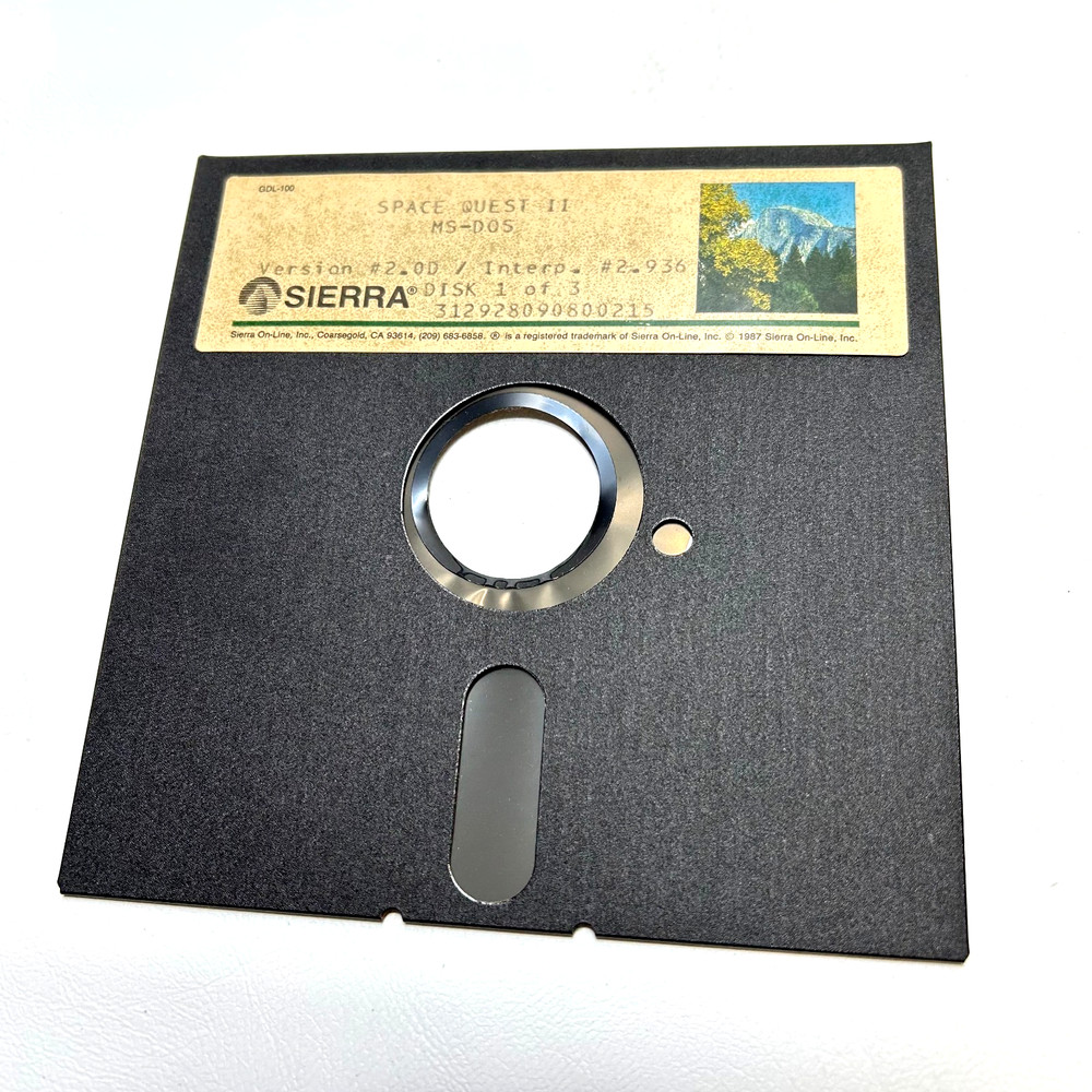 Space Quest II Sierra MS-DOS 5.25 Floppy Disk 1 of 3 Version 2.0D 1987 Untested