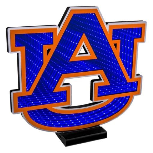 Official Licensed NCAA Team Pride Auburn Tigers 3D LED Infinity Logo Light