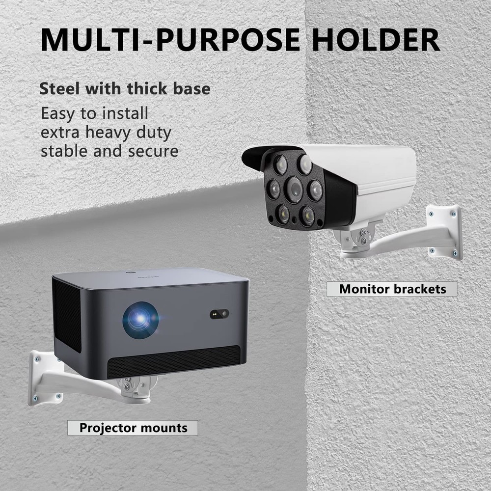 Mini Projector Wall Mount CCTV Security Camera Housing Mounting Bracket White