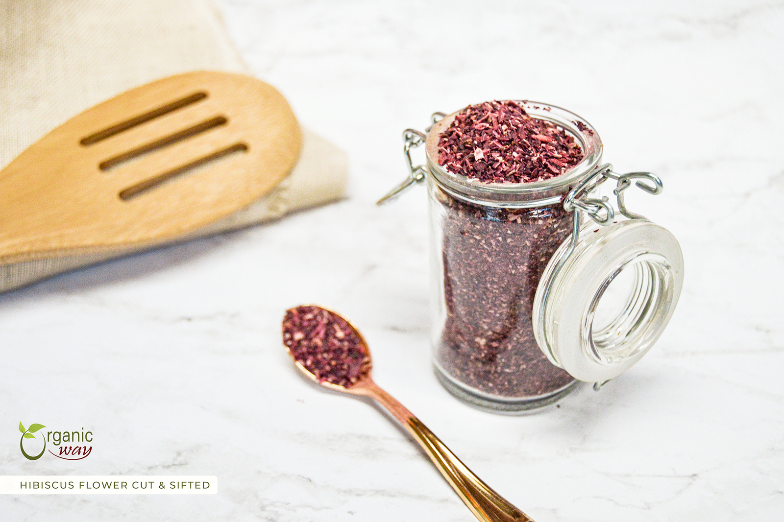 Organic Way Hibiscus Flower Cut & Sifted - Organic, Kosher & USDA Certified