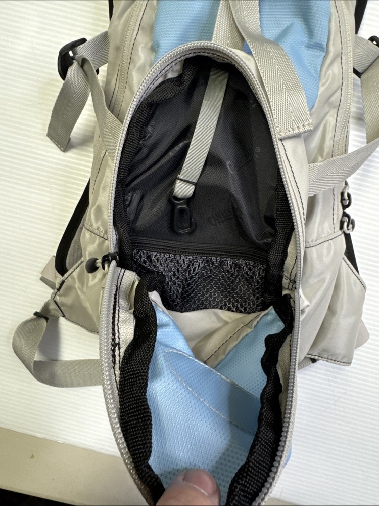 CamelBak Mini-Mule Gray/Blue Hydration Backpack EUC