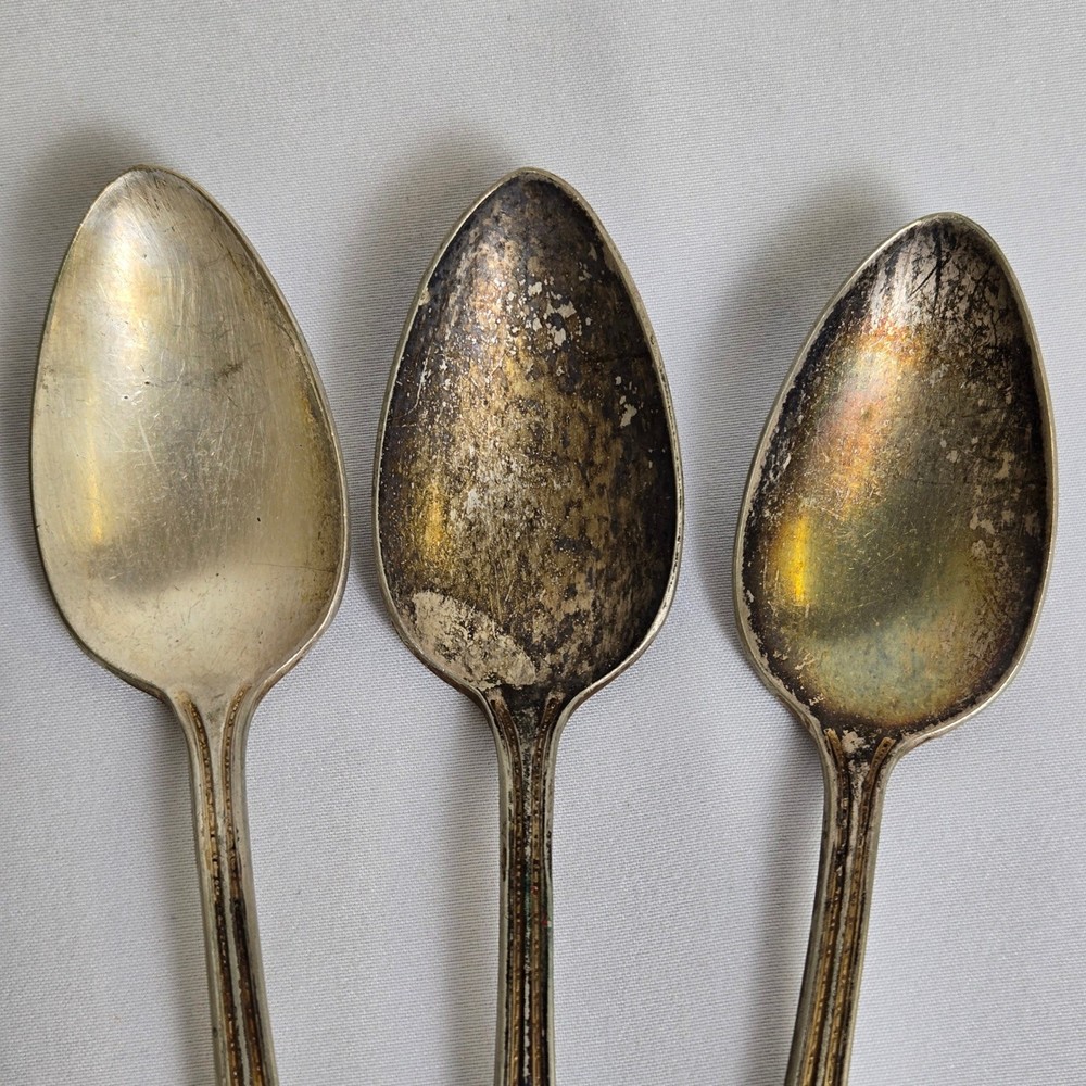 Bouquet Pattern Silverplate Teaspoons, 6", Set of 6, Vintage