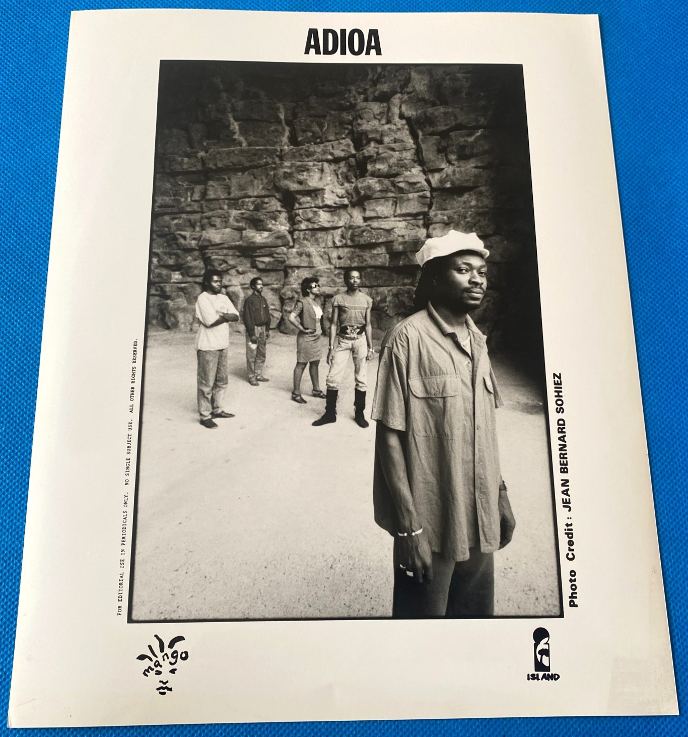 Adioa - 1989 UK Island Records Promo Press Black & White Real Photograph 10"x 8"