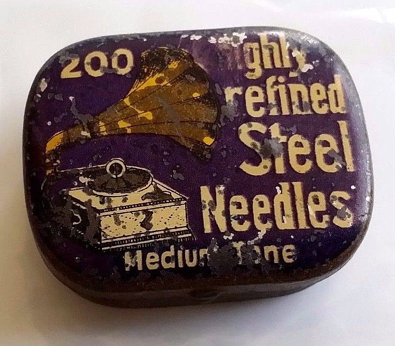 PG152 - STEEL MEDIUM TONE Gramophone Needles Box Empty Gramophone Tips