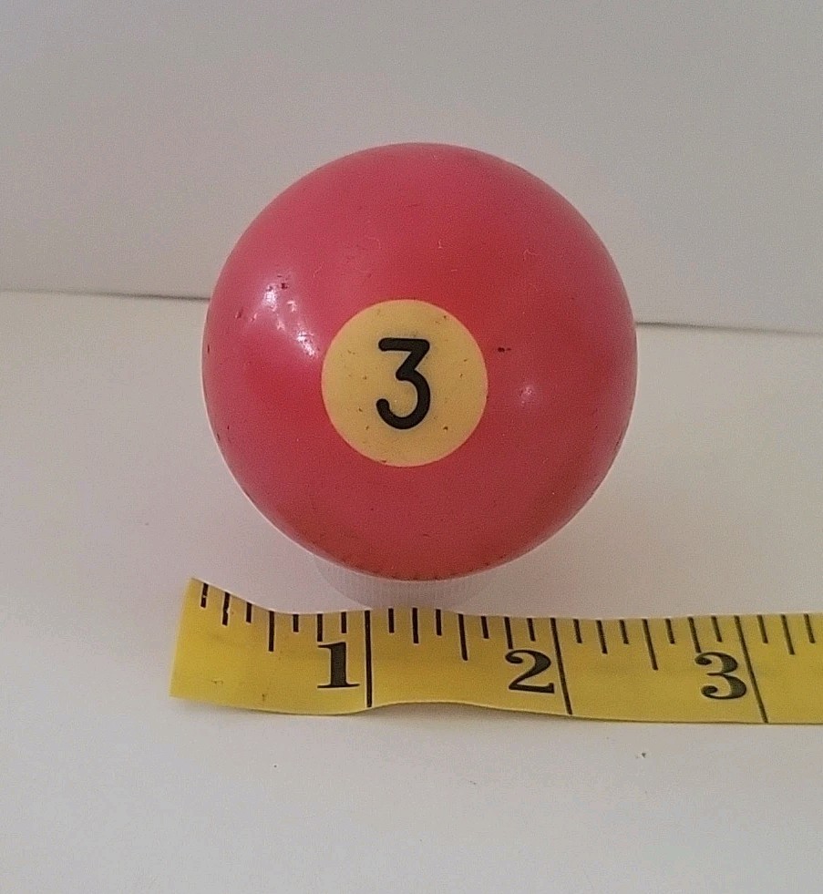 Vintage No. 3 Solid Red Pool Ball Billiard 2" Replacement (I)