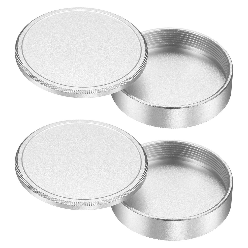 2Pcs 39mm Metal Lens Cap Universal Lens Filter Stack Caps Slim Stack Silver