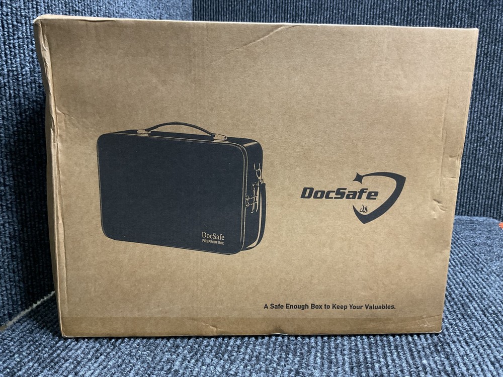 DocSafe fire & water proof document organizer / lock box (BLUE)