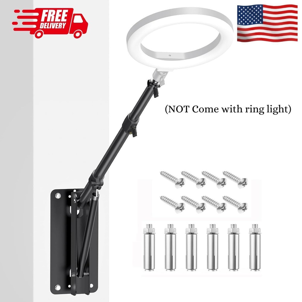 Wall Mount Boom Arm, 51inch/130cm Adjustable Triangle Wall Mounted Support