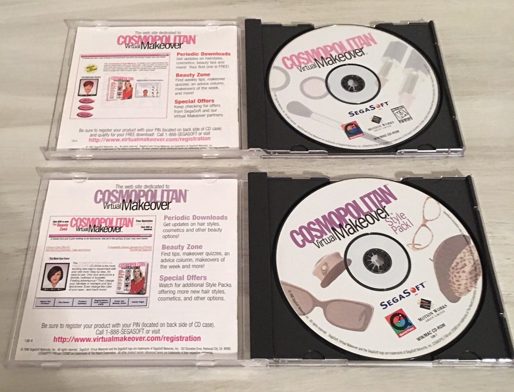 1997 Cosmopolitan Virtual Makeover & 1998 Style Pack 1 CD Set by SegaSoft