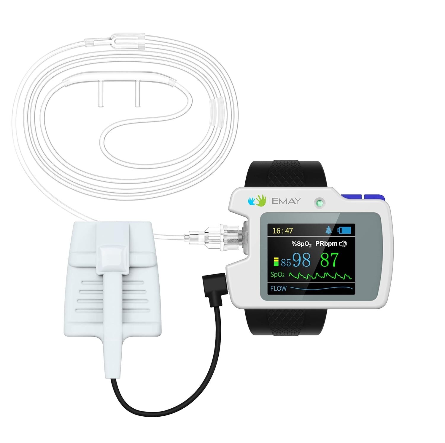 EMAY SleepO2 Pro - Wrist Pulse Oximeter with SpO2 & Flow Tracking Overnight