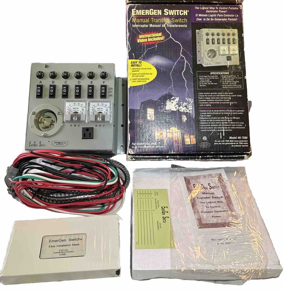 EmerGen Switch Manual Transfer Switch NOS #6-7500