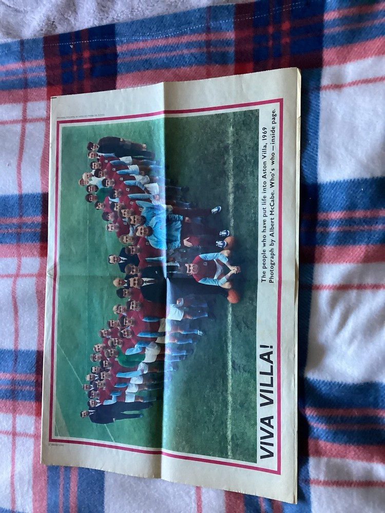 Aston Villa WBA 1969 Express Original Newspaper