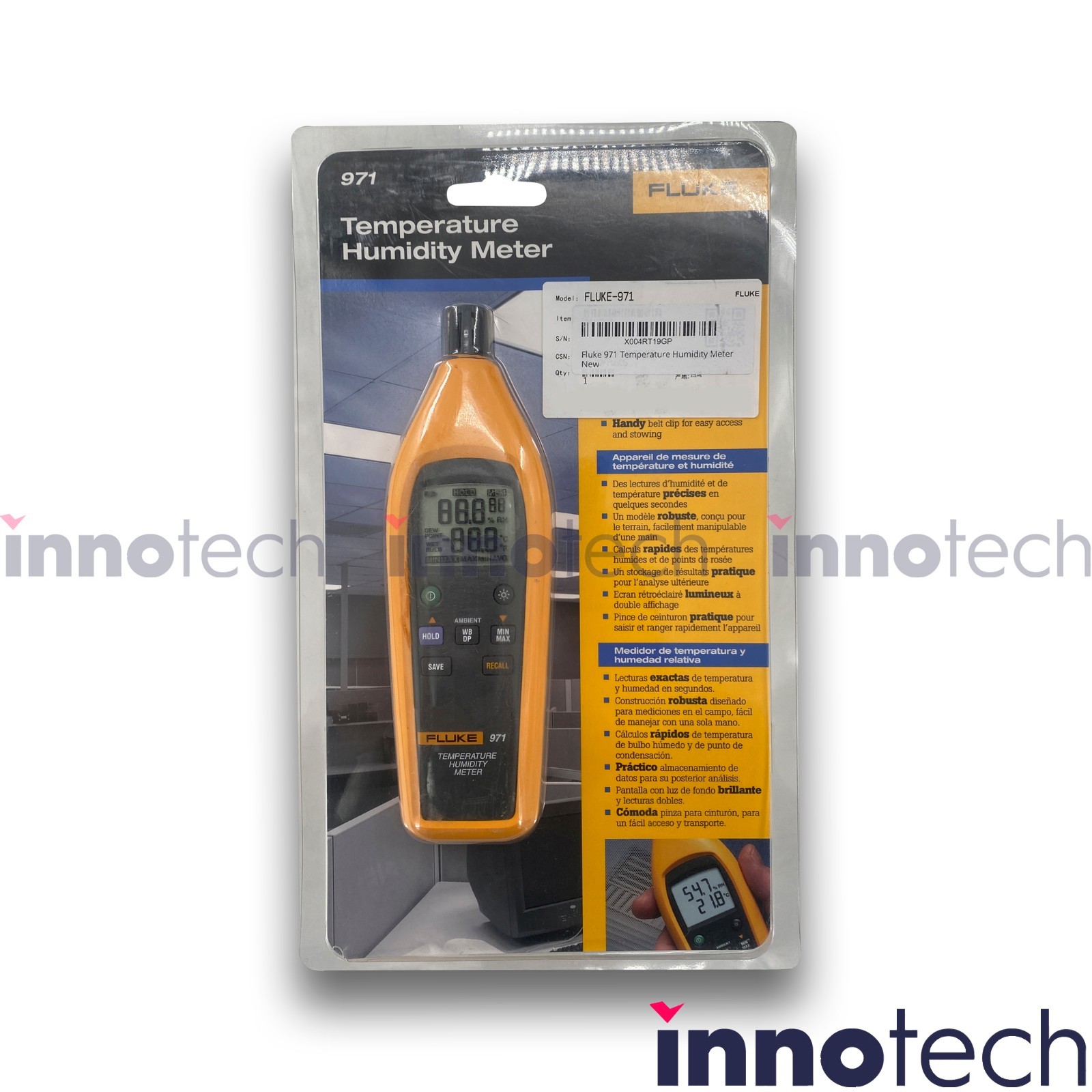 Fluke 971 Temperature Humidity Meter FLUKE-971 New Sealed