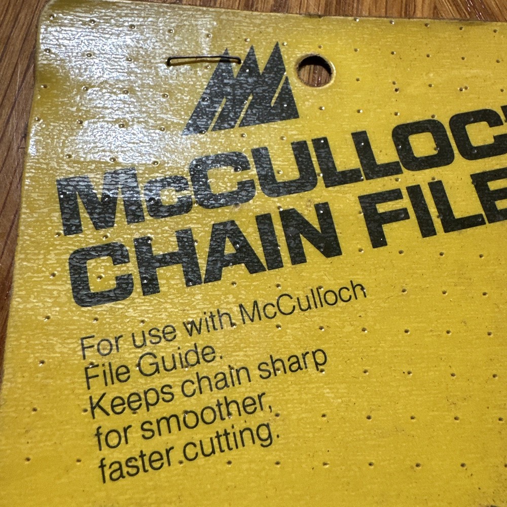 Vintage 7.75” McCulloch File Guide Holder Chainsaw Sharpener Replacement Files