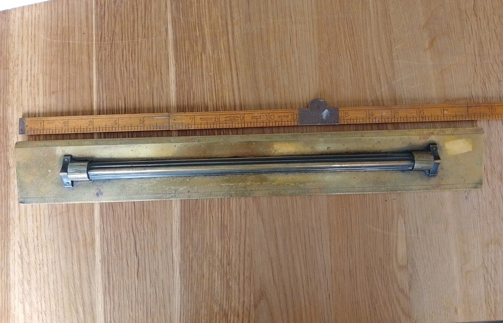 Rare Antique Large Davis Derby Brass Rolling Parallel Rule 18"