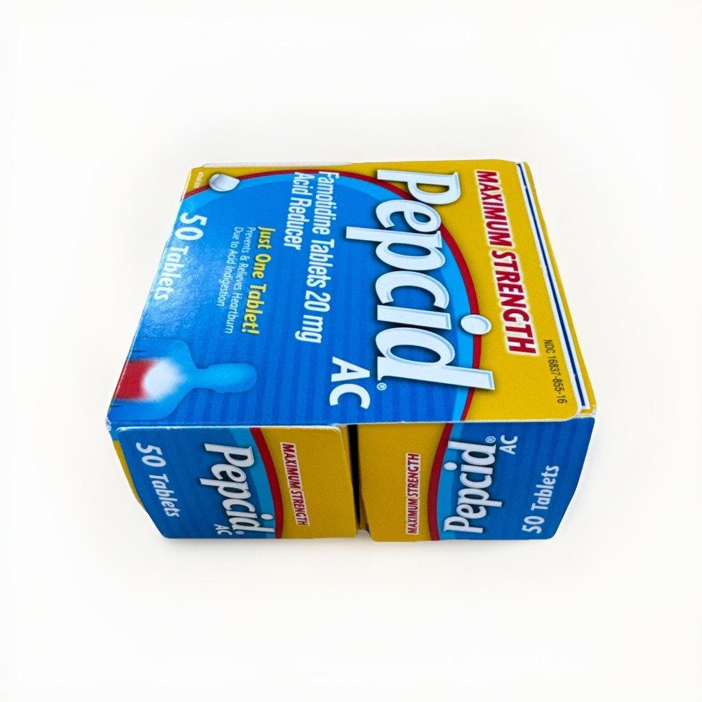 PEPCID AC Maximum Strength 20mg Acid Reducer, 50 Tablets - 2 Pack